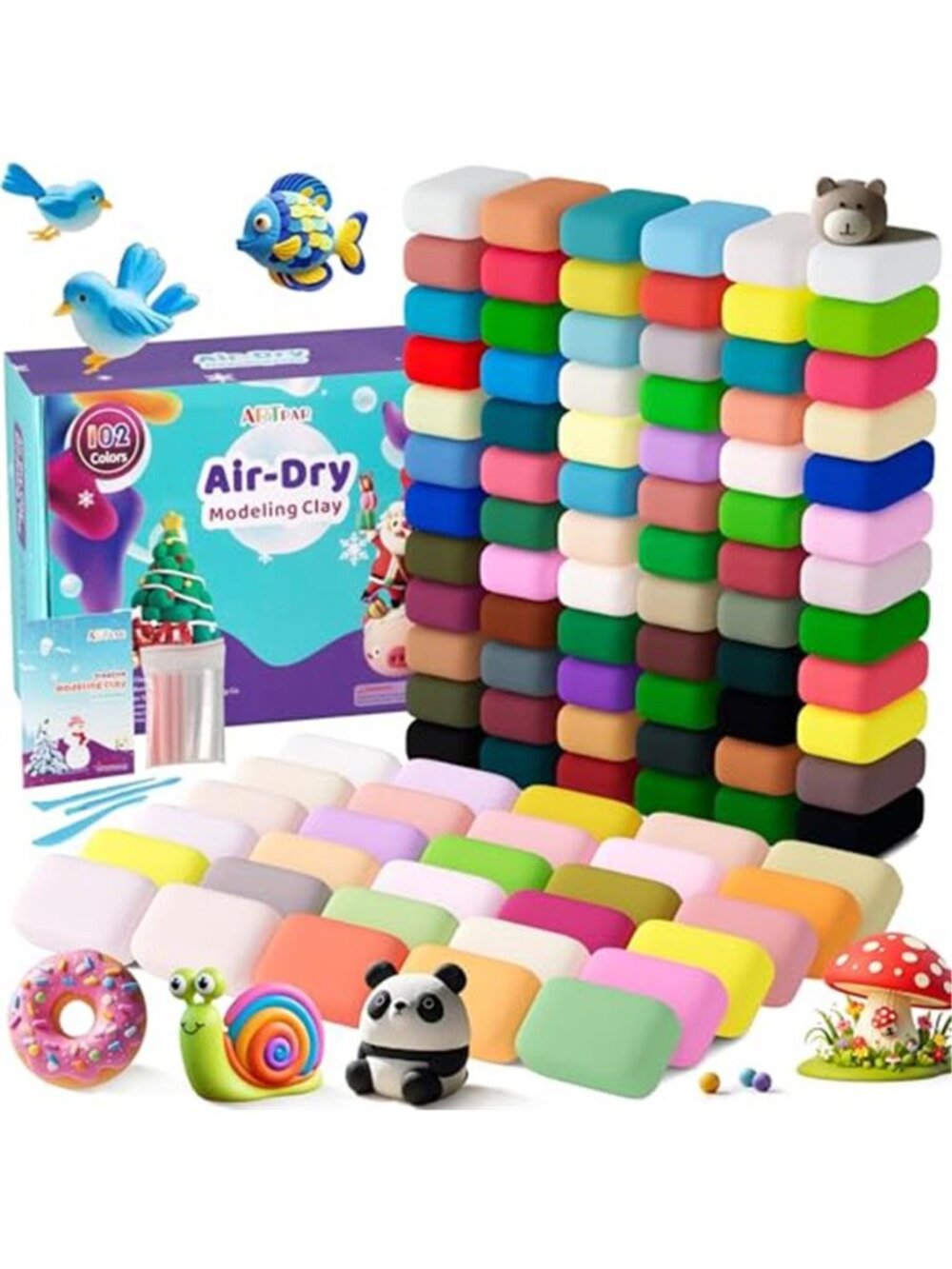 New Air Drying Clay Kids 102 Colors, Modeling Magic Clay Kit with Sculpting